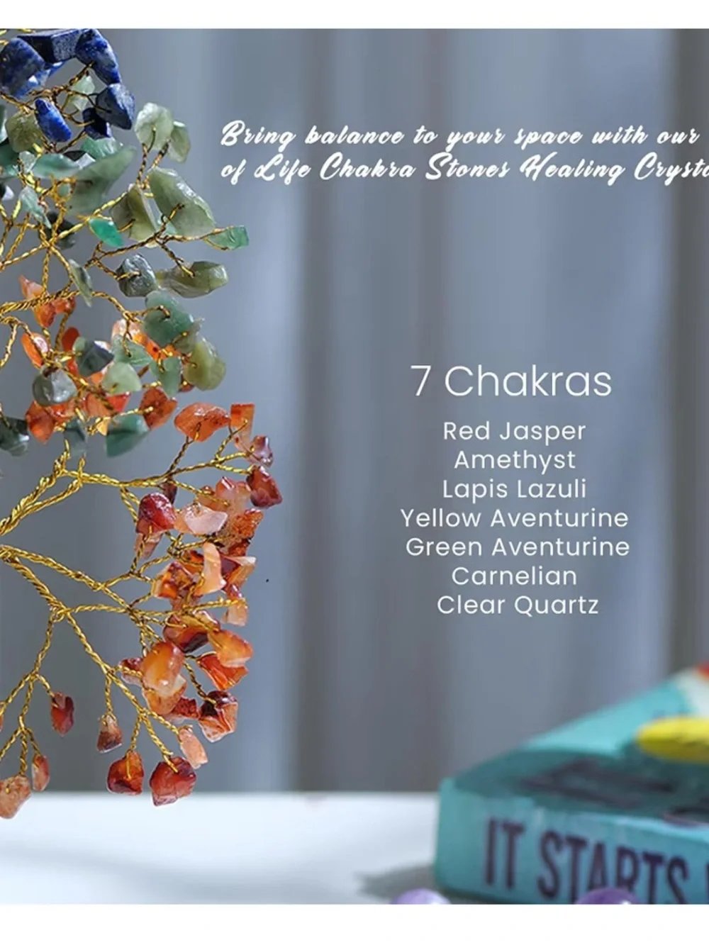 Multicolor Gemstone Tree Sculpture - Homeware 7 Chakras - Picture 2 of 4